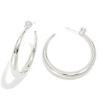 Wholesale tapered Open Hoop Earrings graduated sculpted profile thickens toward