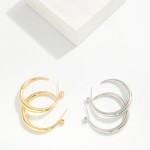 Wholesale tapered Open Hoop Earrings graduated sculpted profile thickens toward