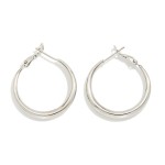 Wholesale classic Tube Hoop Earrings smooth rounded profile secure latch back cl