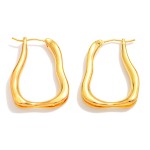 Wholesale metal Abstract Hoop Earrings Gold Dipped L