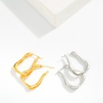 Wholesale metal Abstract Hoop Earrings Gold Dipped L