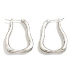 Wholesale metal Abstract Hoop Earrings Gold Dipped L