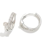 Wholesale pave Nail Huggie Hoop Earrings sleek wraparound nail polished hex head