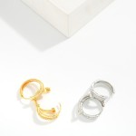 Wholesale pave Nail Huggie Hoop Earrings sleek wraparound nail polished hex head
