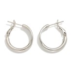 Wholesale metal Tube Hoop Earrings Pressed Metal Detail Gold Dipped D