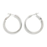 Wholesale metal Tube Hoop Earrings Pressed Metal Detail D
