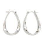 Wholesale metal Twisted Flat Oval Hoop Earrings Gold Dipped L D