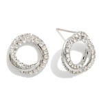 Wholesale intertwined Rhinestone Gold Hoops Post Drop Earrings L