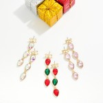 Wholesale bow Teardrop Crystal Drop Earrings polished bow post top three faceted