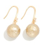 Wholesale cotton Pearl Drop Earrings soft textured pearl bead tiny crystal accen
