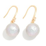 Wholesale cotton Pearl Drop Earrings soft textured pearl bead tiny crystal accen