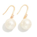 Wholesale cotton Pearl Drop Earrings soft textured pearl bead tiny crystal accen