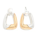 Wholesale two Door Knocker Earrings puffy rounded square hoop split between cont