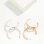 Wholesale brushed Metal Hoop Earrings tapered open hoop soft satin finish lightw
