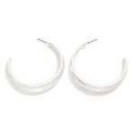 Wholesale brushed Metal Hoop Earrings tapered open hoop soft satin finish lightw