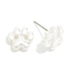 Wholesale metal Paw Print Stud Earrings L