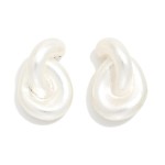 Wholesale puffy Twist Stud Earrings sculpted curved knot smooth matte finish rou