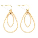 Wholesale textured Teardrop Drop Earrings open teardrop frame beaded marquise la