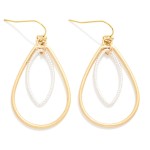 Wholesale textured Teardrop Drop Earrings open teardrop frame beaded marquise la