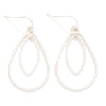 Wholesale textured Teardrop Drop Earrings open teardrop frame beaded marquise la