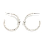 Wholesale slim Knot Hoop Earrings smooth open hoop finished delicate knotted det