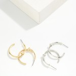 Wholesale slim Knot Hoop Earrings smooth open hoop finished delicate knotted det
