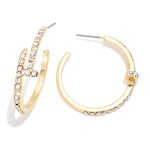 Wholesale rhinestone Accent Hoop Earrings open hoop sparkling pave detail along