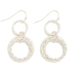 Wholesale twisted Rope Double Hoop Drop Earrings smooth open ring paired twisted