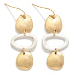Wholesale hammered Geometric Drop Earrings linear stack organic discs open oval