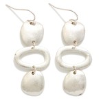 Wholesale hammered Geometric Drop Earrings linear stack organic discs open oval
