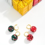 Wholesale rhinestone Ornament Ball Huggie Drop Earrings sparkling pave crystal s