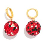 Wholesale rhinestone Ornament Ball Huggie Drop Earrings sparkling pave crystal s