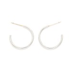 Wholesale thin Open Hoop Earrings sleek lightweight metal simple post back closu