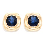 Wholesale crystal Button Stud Earrings round faceted glass stone set puffy softl