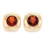 Wholesale crystal Button Stud Earrings round faceted glass stone set puffy softl
