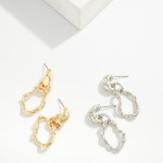 Wholesale twisted Knot Link Drop Earrings sculpted organic loops interlock moder