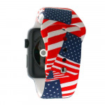 Wholesale american flag print silicone watch band smart watches Fits mm smart wa