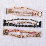 Wholesale interchangeable beaded stretch watch band smart watches acrylic facete