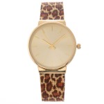 Wholesale women s leopard print metal mesh band watch adjustable closure Adjusta