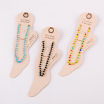 Wholesale beaded anklet plastic bead details gold accents diameter Fits up ankle