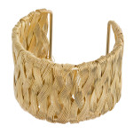 Wholesale gold cuff bracelet metal wire inspired pattern diameter Fits up wrist