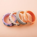 Wholesale rattan woven wrapped bangle bracelet western inspired pattern diameter