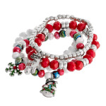 Wholesale beaded Christmas stretch charm bracelet set diameter unstretched Fits