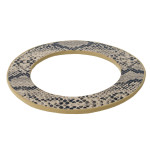 Soft bendable faux leather snakeskin disc bracelet. Approximately 3" in diameter. Fits up to a 6" wrist. 