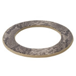 Soft bendable faux leather snakeskin disc bracelet. Approximately 3" in diameter. Fits up to a 6" wrist. 