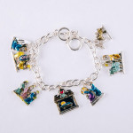 Wholesale enamel Jesus assorted Christmas charm bracelet toggle clasp closure di