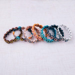 Wholesale rhinestone encased bulls eye beaded stretch bracelet diameter unstretc