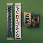 Wholesale faux leather fur tiger stripe magnetic bracelet diameter Fits up wrist