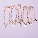 Wholesale dainty layered butterfly bolo bracelet diameter Fits up wrist adjustab