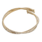 Wholesale twisted cubic zirconia tennis inspired cuff bracelet diameter Fits up